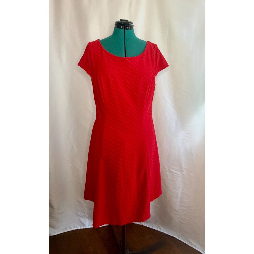 BISOU BISOU red fit and flare skater dress. Size 14